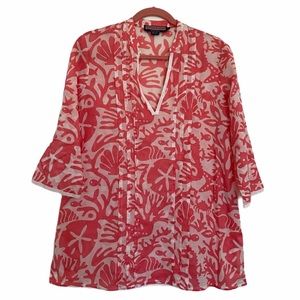 Vineyards Vines | Pink & White Sea Creatures Tunic